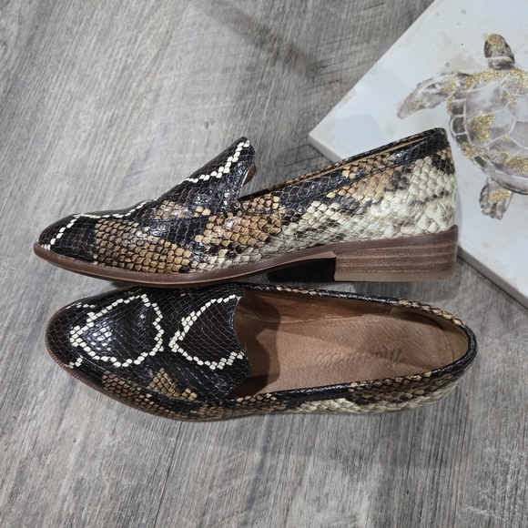 🐢 Madewell Frances Loafer Snake Embossed Leather Size 5.5 Excellent Condition - Picture 9 of 12